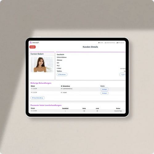 beautyfi - Dokumentationssoftware für die Kosmetikbetriebe